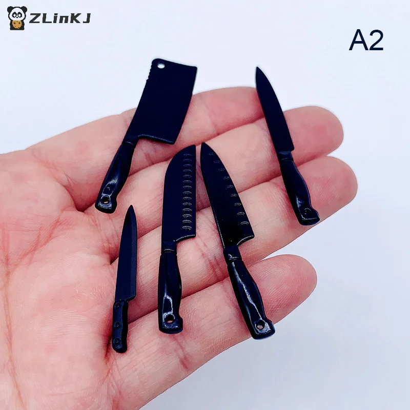 ▶1 Set Doll House Mini Kitchen Knife Cooking Utensils Model for Dollhouse Kitchen Furniture Decoration Accessories Toy