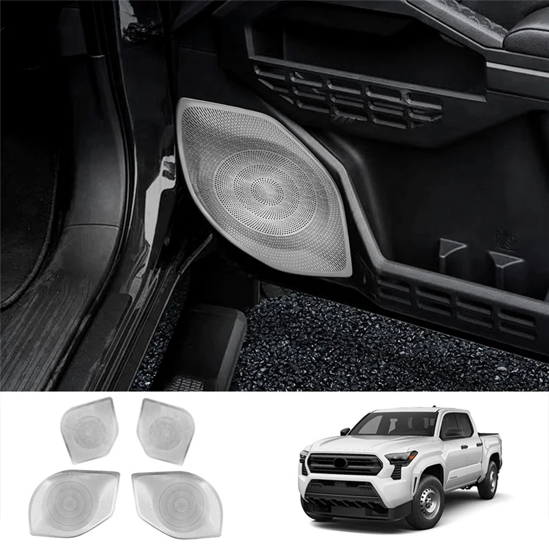 

Car Stainless Steel Door Sound Speaker Horn Panel Trims Audio Loudspeaker Cover For TOYOTA TACOMA 2024