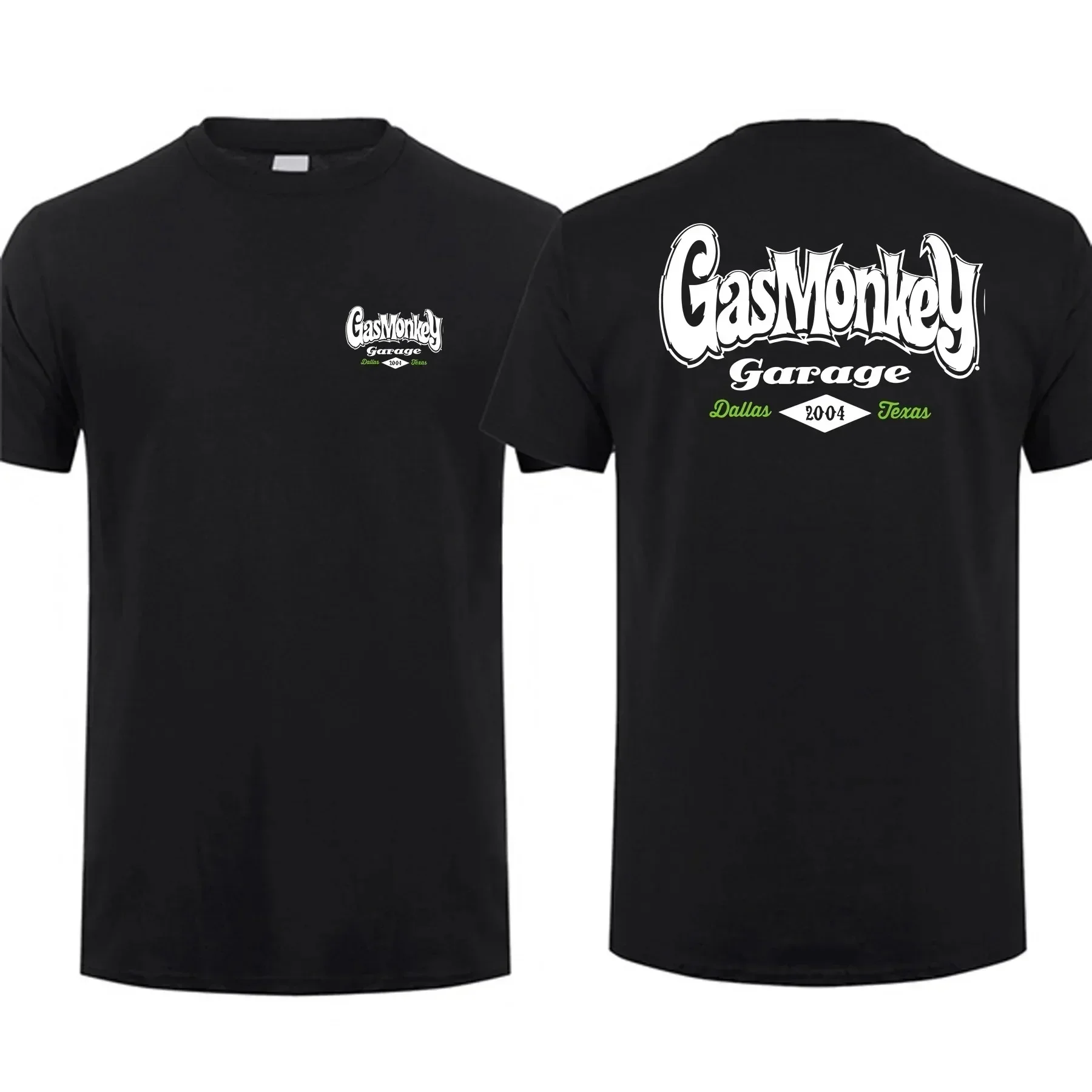 Amazing Tees Men T Shirt Casual Oversized Gas Monkeys Garage Hot Rods Circle Logo Limited Double-sided T-shirt Male T-shirts