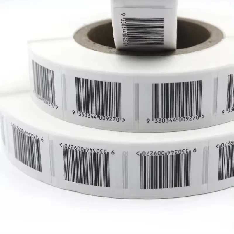 1000Pcs/roll EAS RF Retail Shop Security Barcode Label 8.2MHz Anti-Theft Soft Label 4*4cm