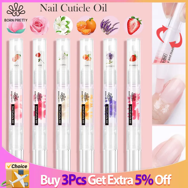 BORN PRETTY 1PC Cuticle Oil Pen 6 Flavor Nail Nourish Care Natural Manicure Cuticle Deep Moisturize Oil Salon Cuticle Softener