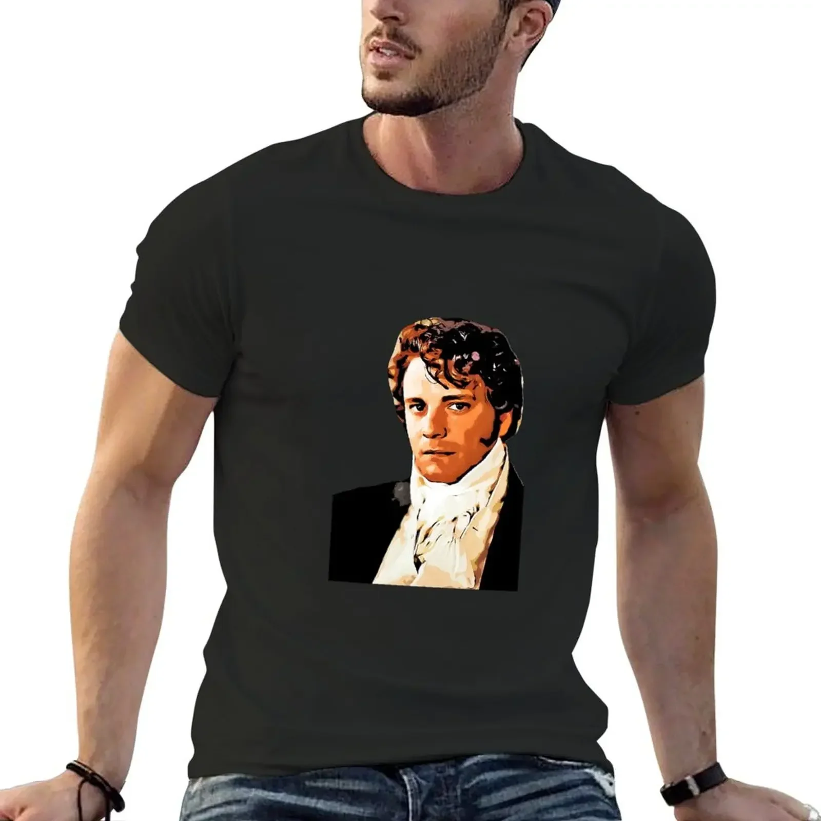 Mr Darcy, Pride and Prejudice Art Print Cartoon Effect T-Shirt cute tops anime heavy weight t shirts for men