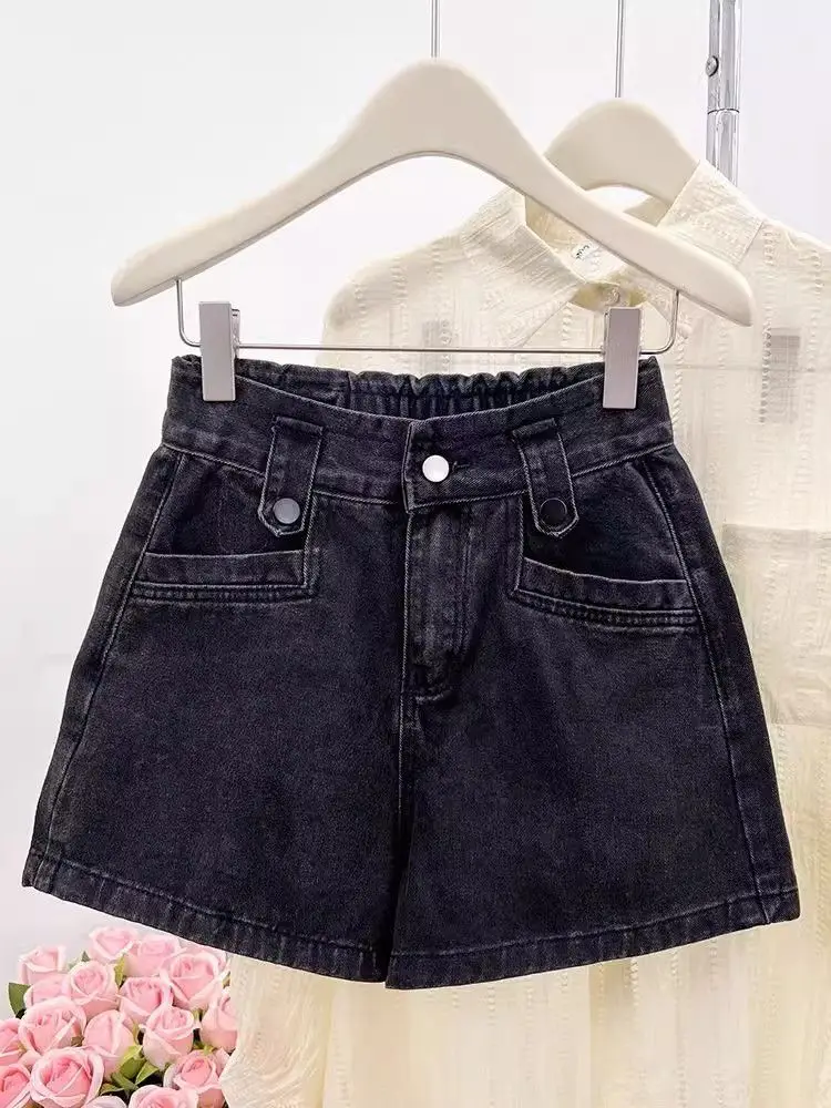 New High Waist Loose Denim Shorts Women's Summer Versatile Vintage A-Line Wide Leg Short Korean Style Casual Jean Shorts