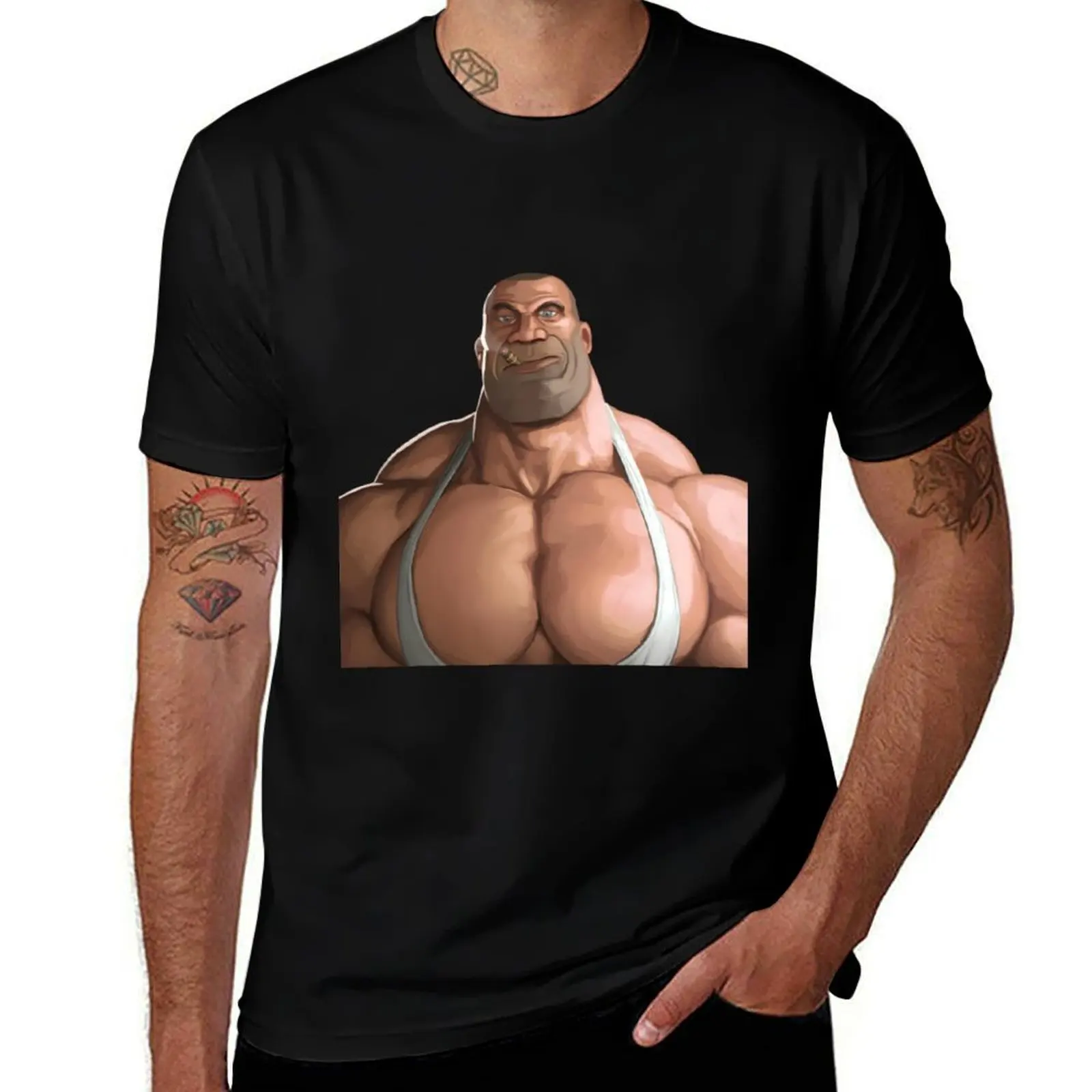 buff tf2 solider T-Shirt High Elasticity Sports Tee Shirt
