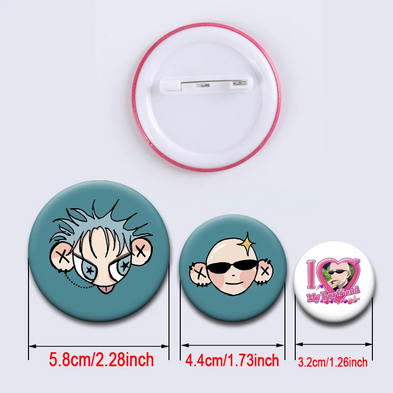 Anime Nana Osaki Ai Yazawa Enamel Pins 32/44/50/58mm Snap in Design Brooches Round Cartoon Badge for Backpack Jewelry Accessorie