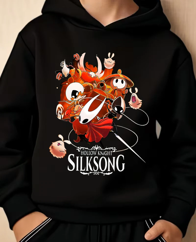 Game Hollow Knight Graphic Hoodies Boys Girls Sweatshirts Autumn Long Sleeve Harajuku Pullovers Funny Cartoon Casual Hooded Tops