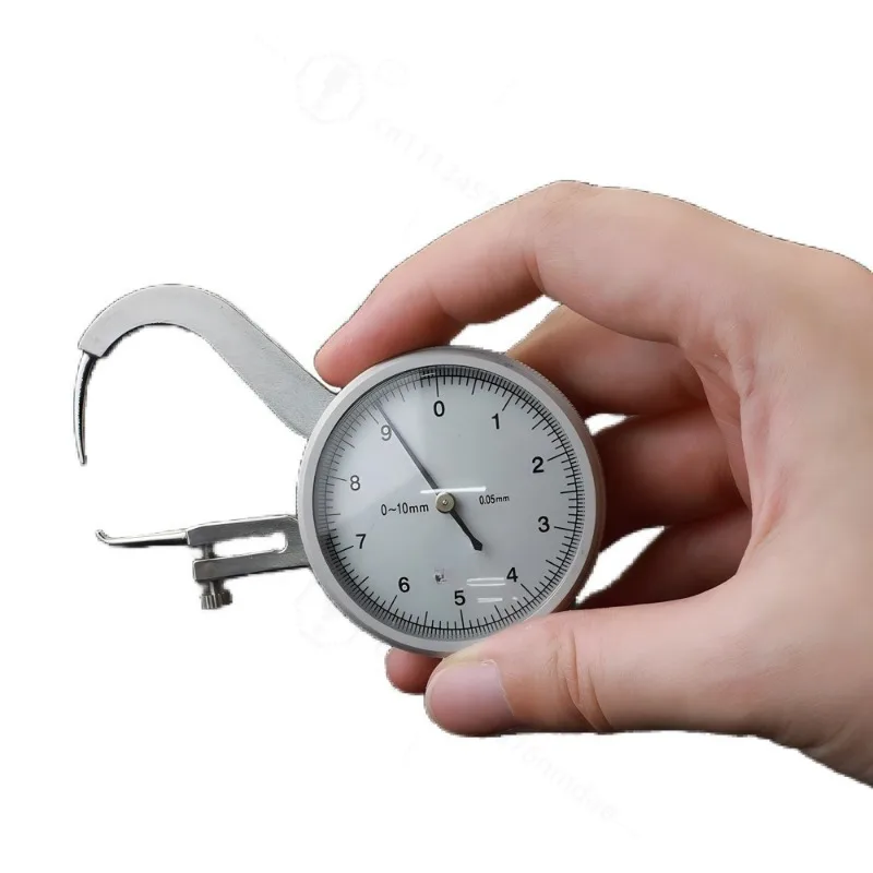 -10mm Pointed Jaw Dial Thickness Caliper Round Head Thickness Gauge Portable Measuring Tool for Workshop Inspection