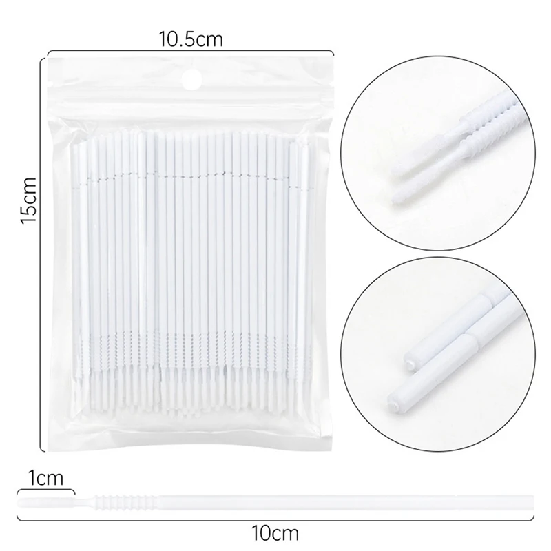 Coton-tige jetable, 100 pièces/sac, brosse à lèvres pour cils, Extension, nettoyage, outils de maquillage