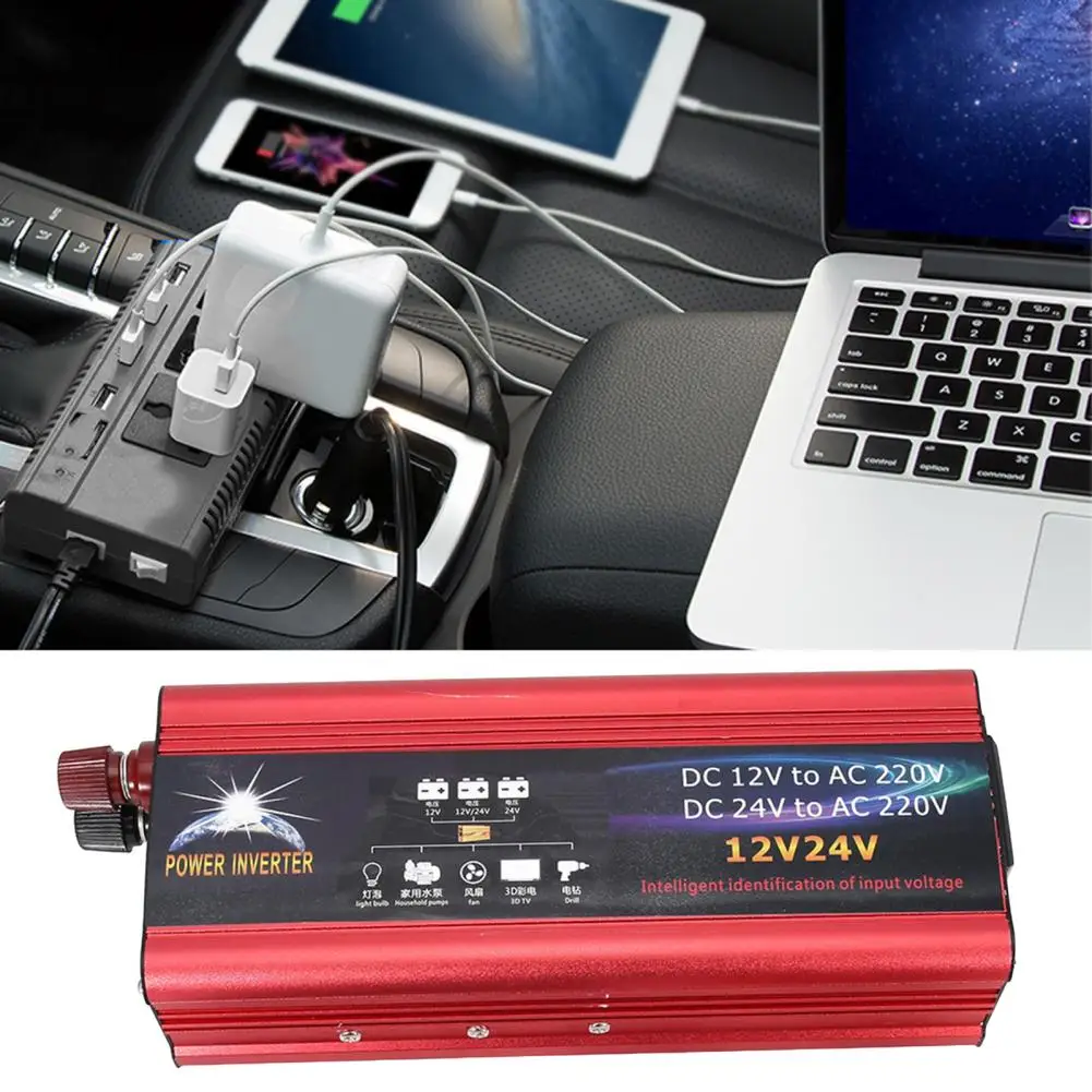 

3000W 12V To 220V/110V Peak LED Car Power Inverter Converter Charger Adapter Dual USB Voltage Transformer Modified Sine Wave