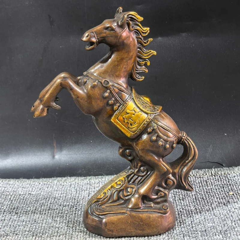 Brass Horse Figurine: Instant Success, Animal Zodiac Sign Horse, Galloping Horse, Business Gift, Home Decoration Ornament