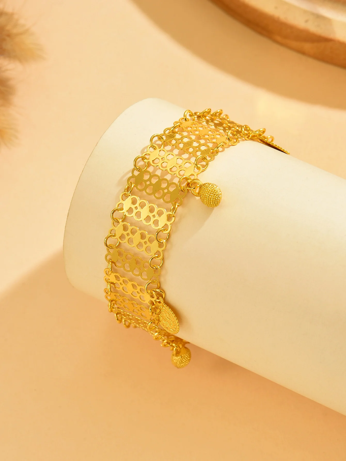 Fashion Metal Heavy Industry Handcrafted Tassel Bracelet - Arab Luxury Court Style - Suitable for Party and Festival Wearing image 5