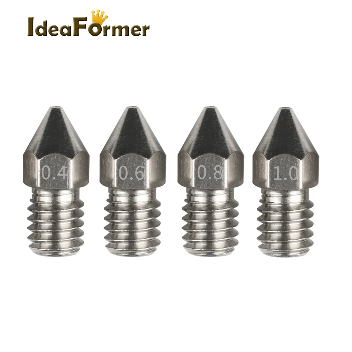 5Pcs Nozzle Copper Nickel Plating Nozzle for IdeaFormer IR3 V1 IR3-M IR3-MT IR3-MF Hotend 3D Printer Part Print Heat M6 1.75mm