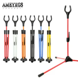 Soporte de arco recurvo para tiro con arco, varilla de fibra de vidrio plegable, extraíble, portátil, soporte de horquilla en U, soporte de trípode, estante para tiro de caza