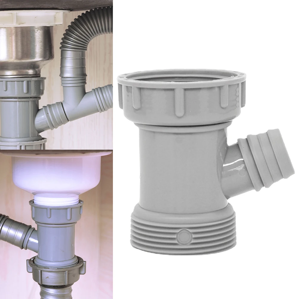 Female Pipe Connector Kitchen Sink Drain Adapter Water Flow Adapter Water Flow Enhancer Compact Y-Shaped Design