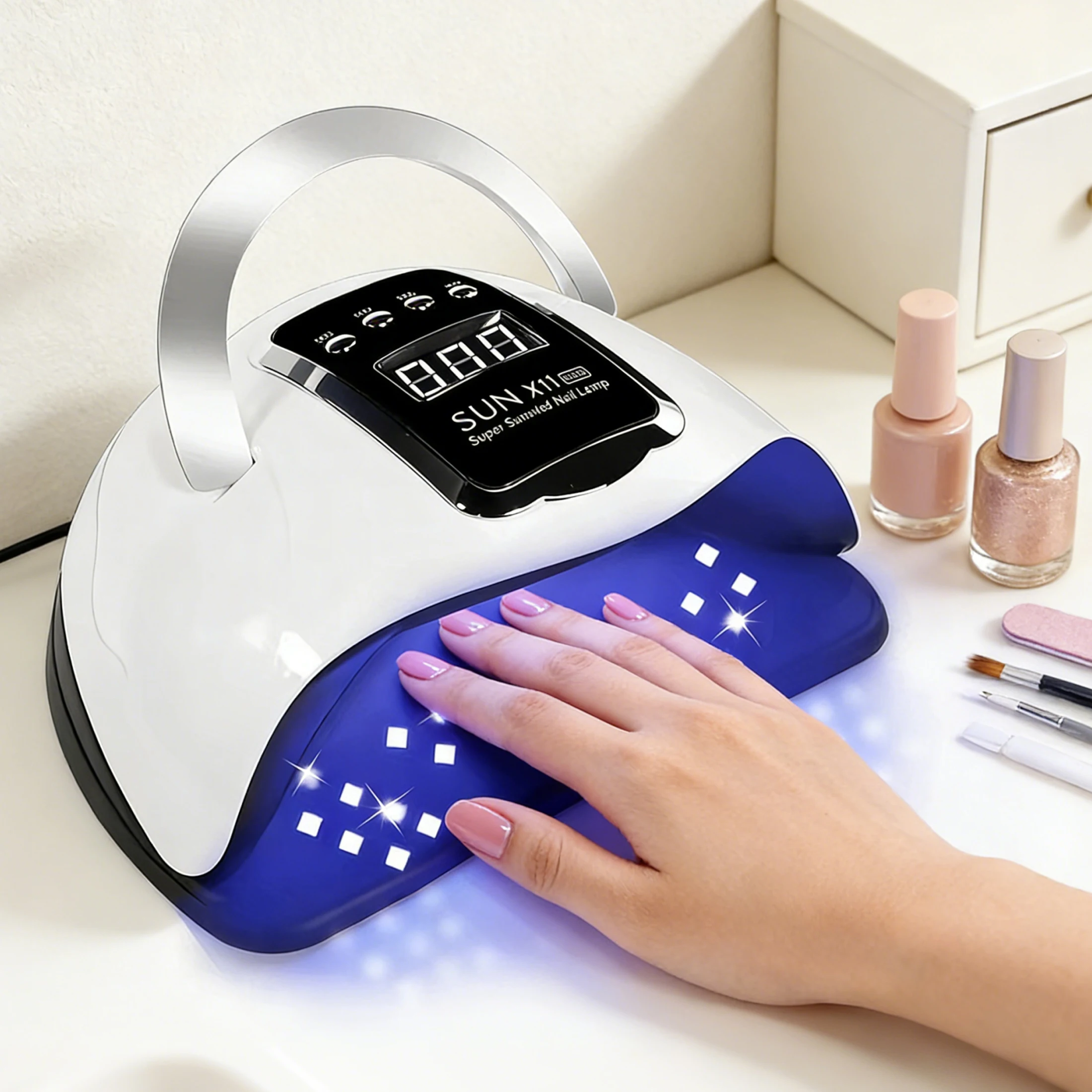 SUN X11 MAX Lámpara de secado de uñas profesional para manicura Sensor automático Lámpara de uñas LED UV con máquina de secado de esmalte de uñas de 280W
