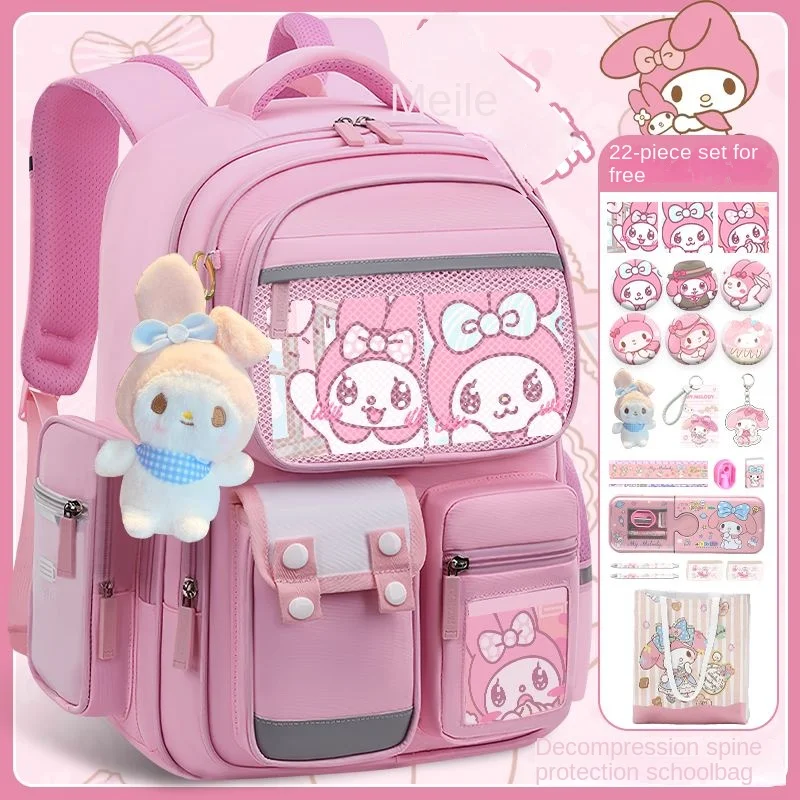 

Sanrio My Melody Mochilas Эстетическая сумка, милый модный рюкзак для школы, студенческого кампуса, вместительный