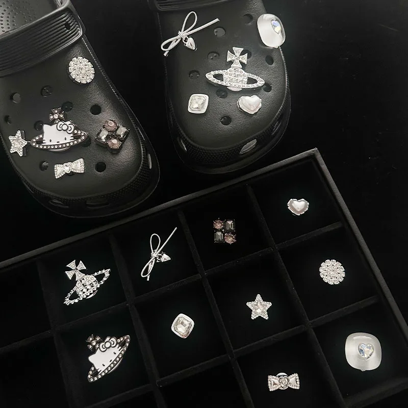 MESUCA Cute 3D Hello Kitty & Star Shoe Charms Detachable DIY Shoe Buckles Decor Accessories For Garden Clog Hole Shoes