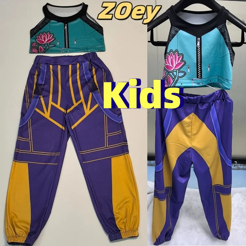 

Children Zoey Mira Rumi 3D Print Cosplay Costume Halloween Carnival K-Pop Hunters Girl Group Idol Role Play Dress Up Outfit