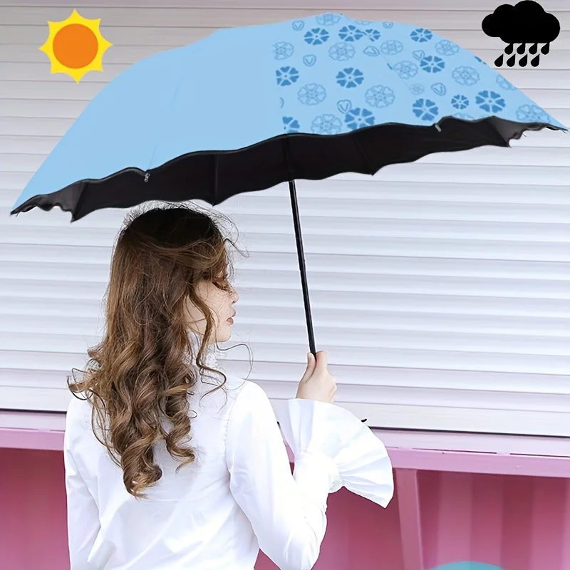 

[Нежная защита] Компактный складной ручной зонт из 8 полок, легкий полиэстер 190T, защита от ультрафиолета, водонепроницаемый навес