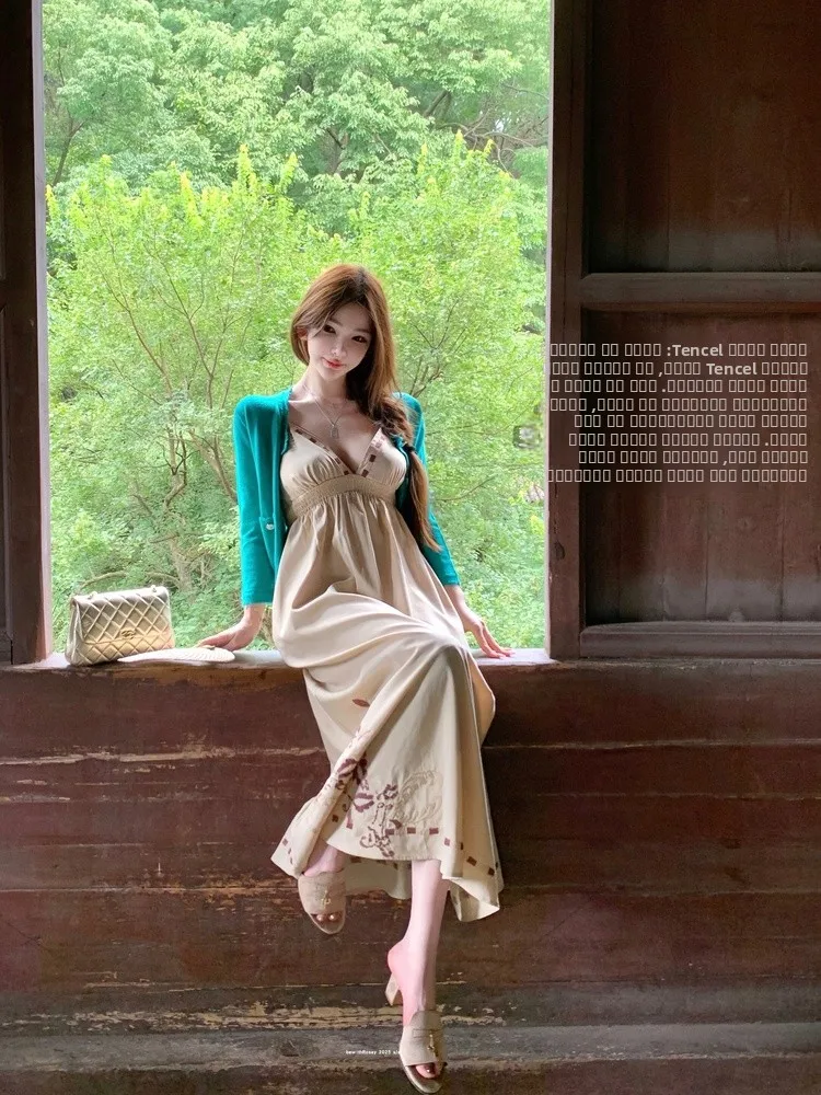 

Легкий вязаный кардиган с эффектом кондиционирования воздуха, волнистый, в стиле французского кэжуал, для повседневной носки, свободного кроя, с длинными рукавами, круглым вырезом