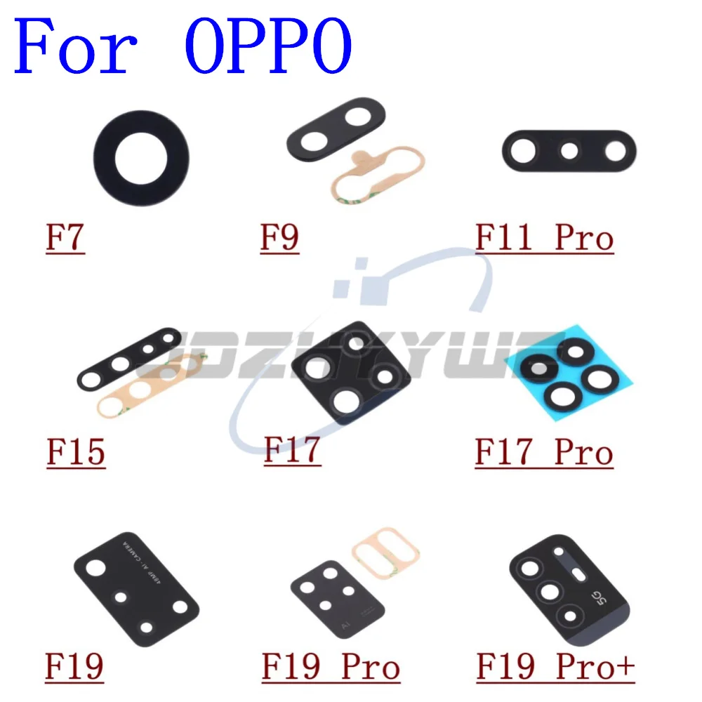 2PCS Rear Back Camera Glass Lens For OPPO F7 F9 F11 F15 F17 F19 Pro Plus With Adhesive Tape Parts+Tools