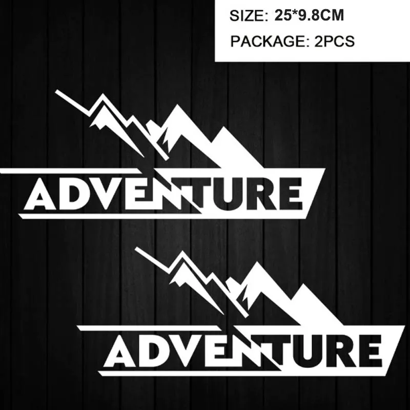 2Pcs Adventure Off Road Motorcycle Tail Box Body Reflective Stickers Car Windows Windshield Waterproof Decals Vinyl Material