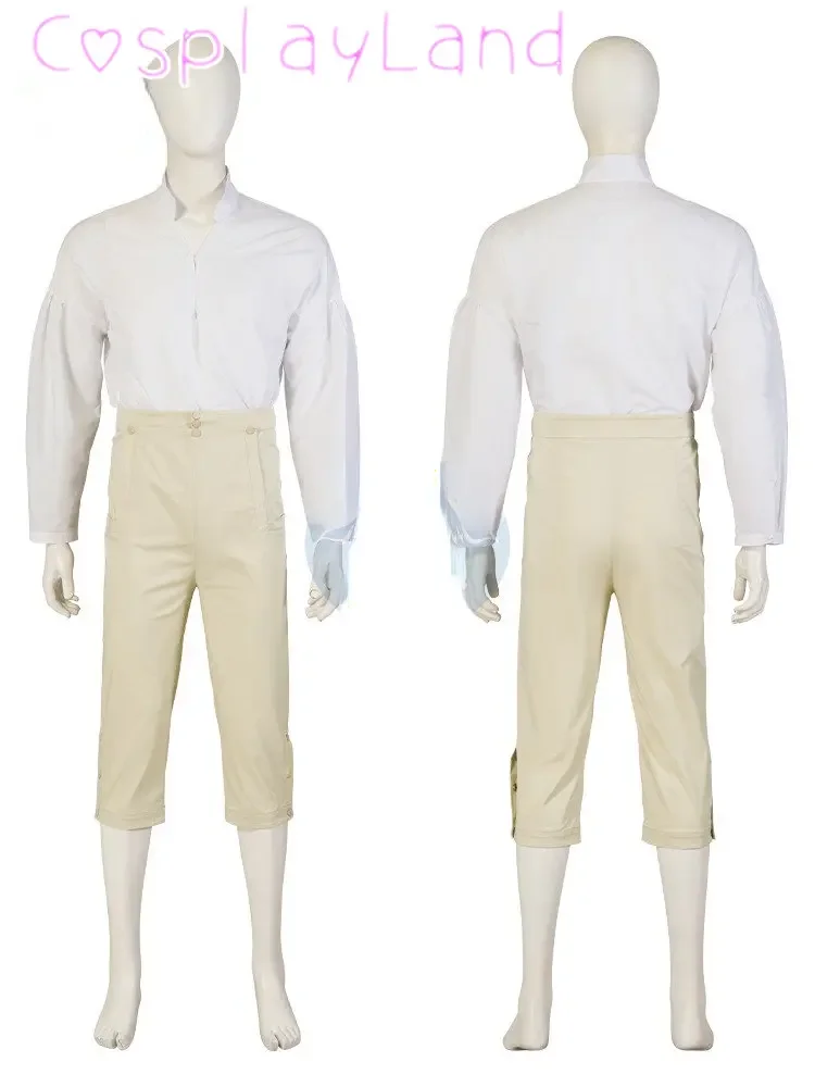 Movie Prince Eric Cosplay Costume Adult Men White Shirt Vest Pants Suit Halloween Carnival Mermaid Costume Complete Set Outfit