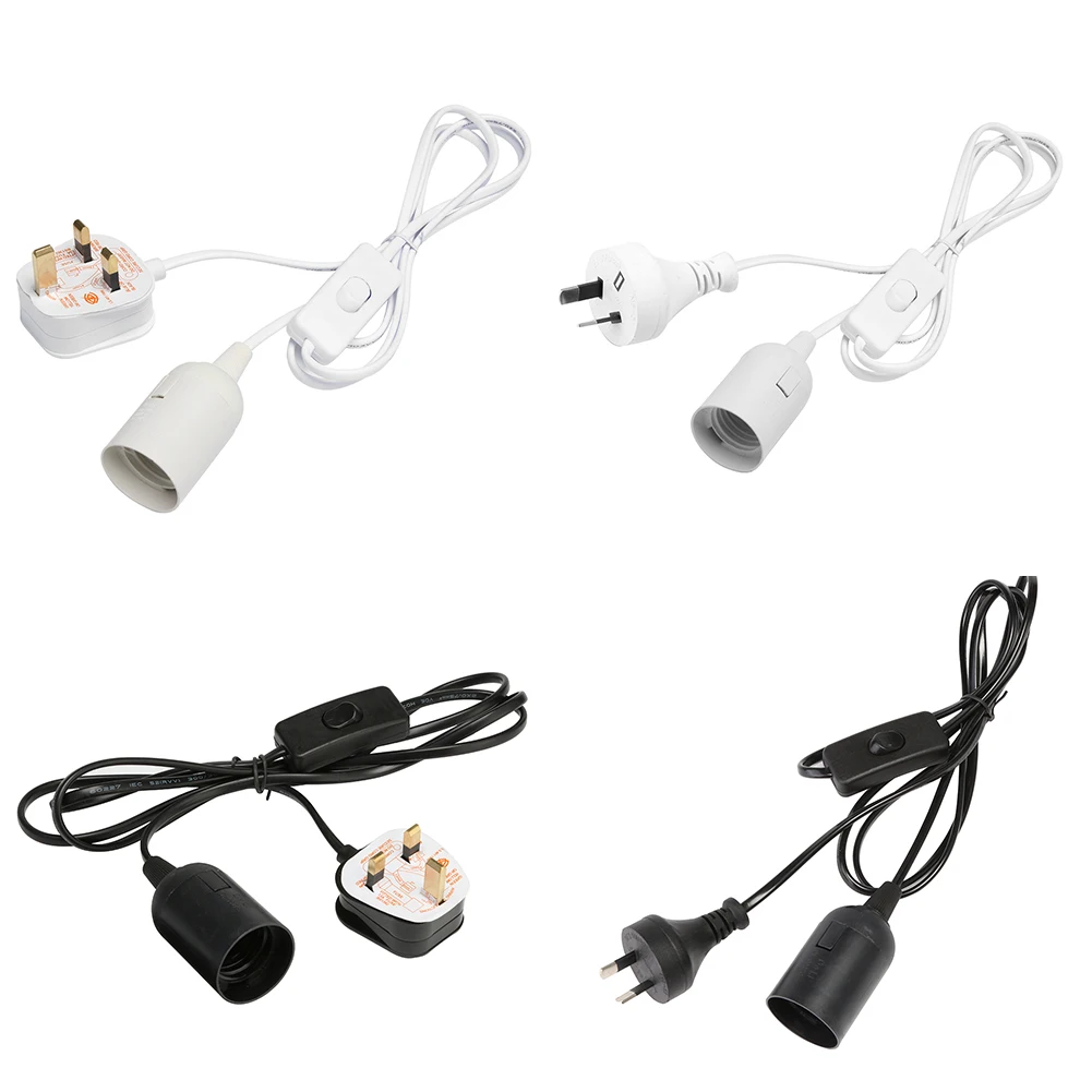 

Кабель питания 1,8 м E27, цоколи для ламп, равномерное освещение с переключателем для светодиодной лампы, подвесной светильник, подвесной держатель розетки