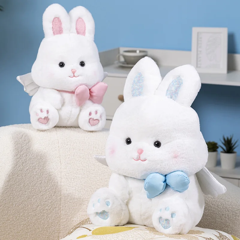 AdTosAngel-Lapin en peluche, 30/45cm, kawaii, mignon, animaux, doux, cadeaux pour petite amie