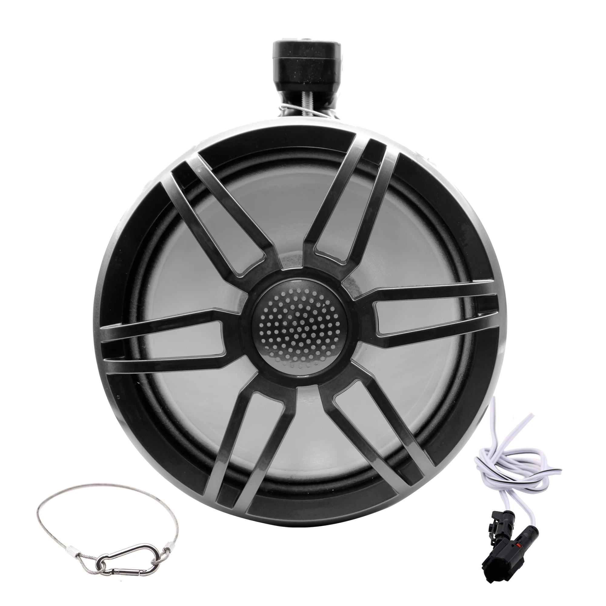 10'' marine wake tower speaker RGB waterproof  H-6110 Black  IP66 wake board for Boat ATV UTV  with swivel