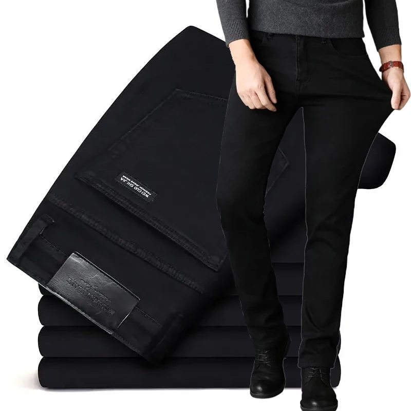 

Soft Stretch Black Biker Jeans Men Classic Advanced Brand Denim Trousers Trendy Comfortable Jeans Homme Masculino Mens Pants