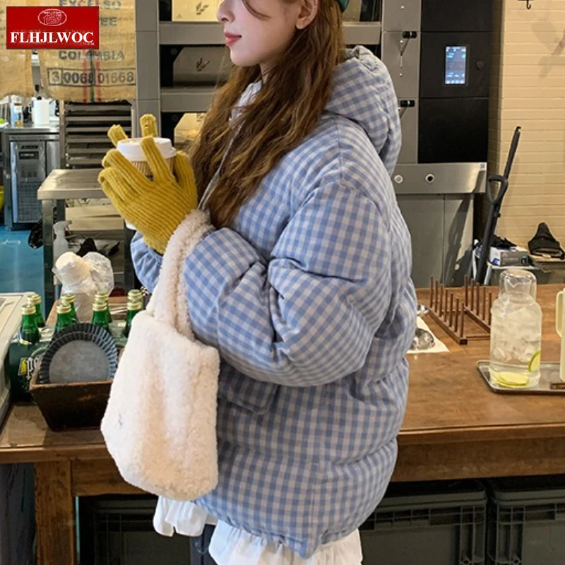 2025 hiver manteaux de survêtement gâteau Style coréen filles mignonnes décontracté chaud Plaid court vers le bas coton veste sans manches femmes réservoir Parkas