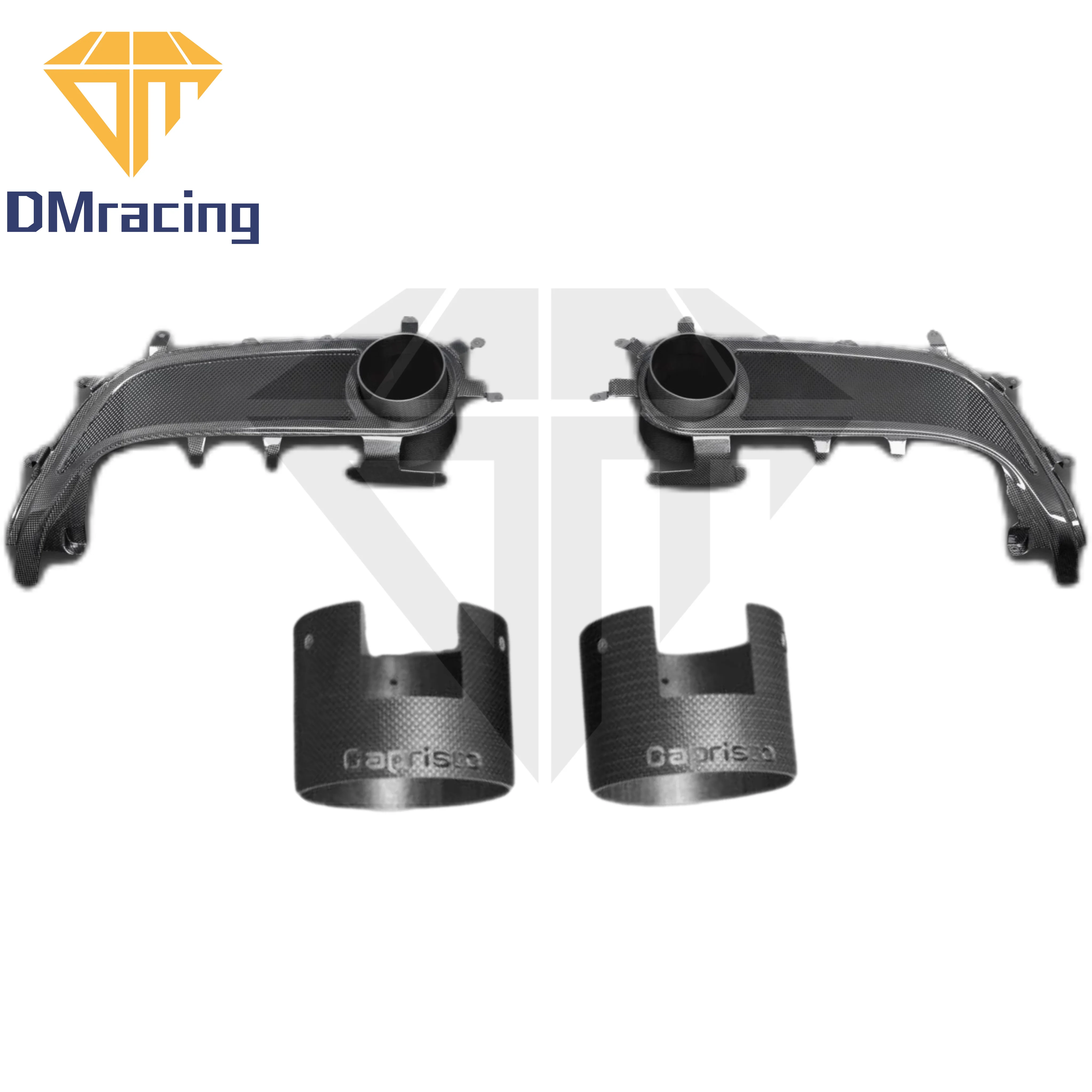 Capristo Style Carbon Fiber Exhaust Trim and Exhaust Tips for Ferrari 488 GTB 2015-2018