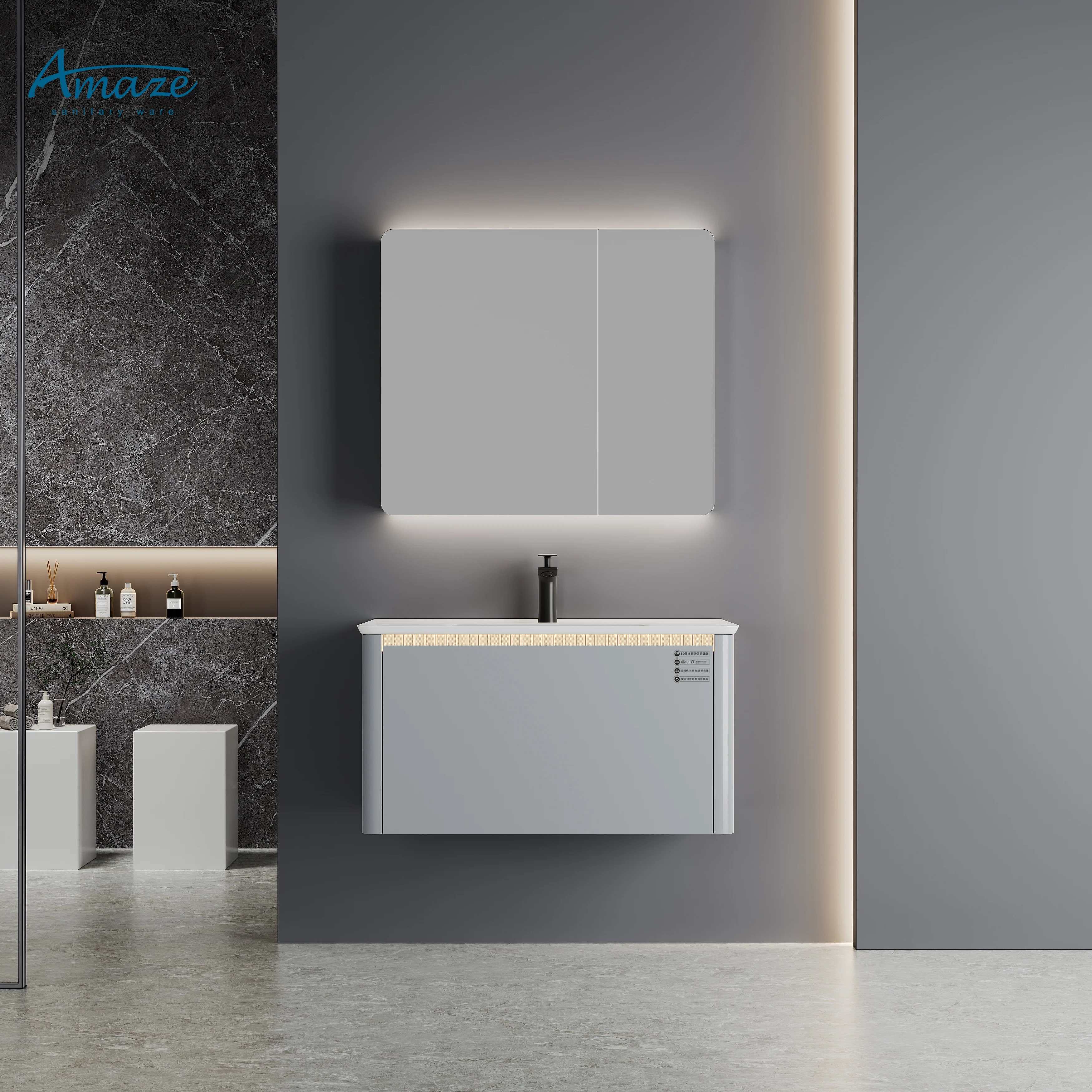 Home Bathroom Mirror - Bathroom CabinetModern Stainless Steel Bathroom Cabinet