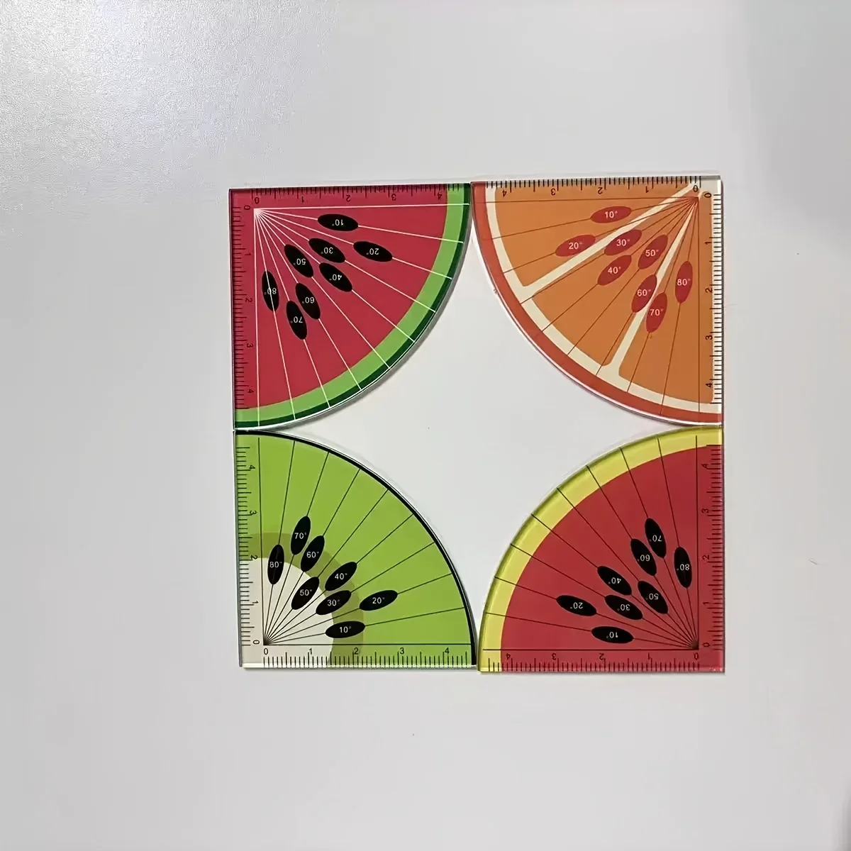 4Pcs Mini Fruit-Shaped Acrylic Colorful Palm-Sized Rulers, Cute And Stylish, Convenient for Measuring, Perfect As a Gift