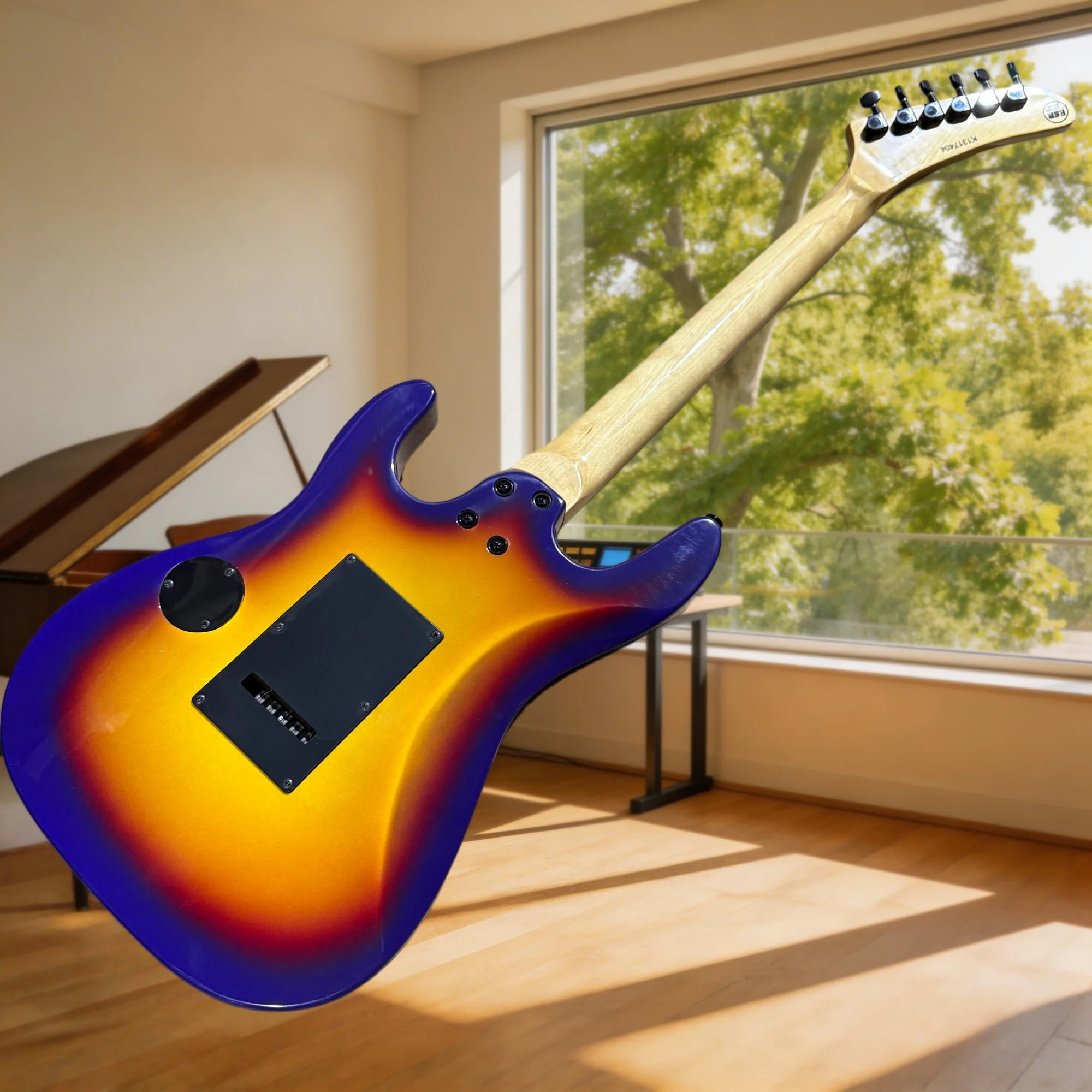 Purple Tiger Electric Guitar  ESP 80s Hard Rock Neck Single-Coil  Bridge Humbucker 22-Fret Rosewood Fingerboard view 4