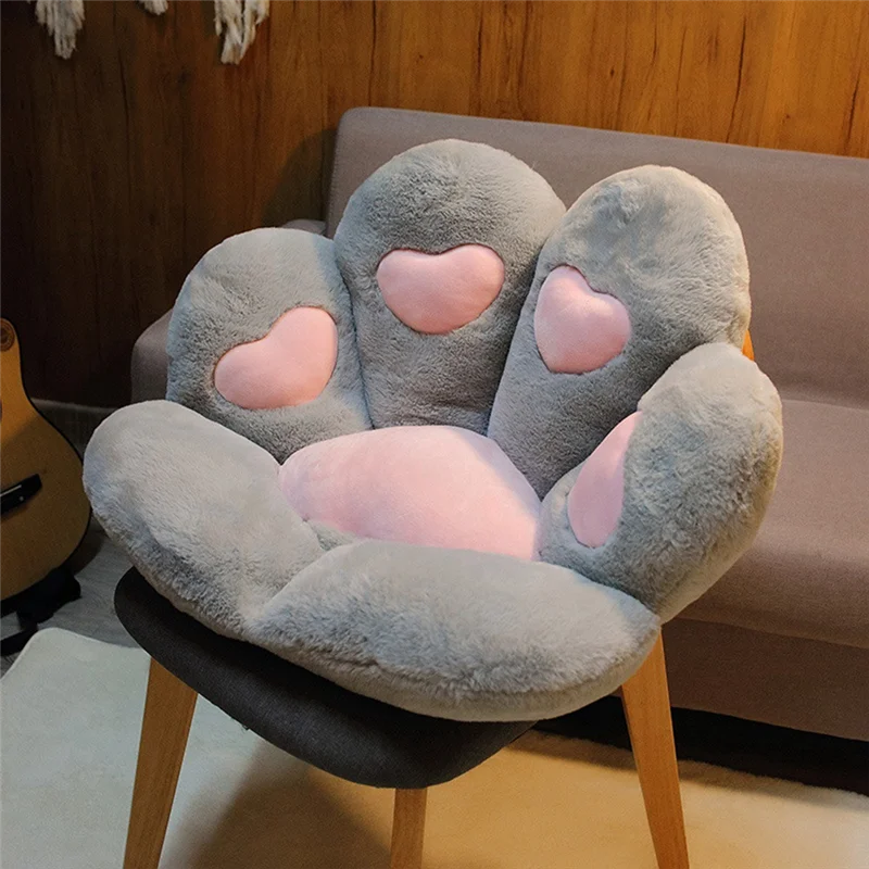 

Подушка для стула Kawaii с кошачьими лапами, 27,5 х 23,6 дюйма, подушка для сиденья Kawaii Stuff, удобный ленивый диван, офисная напольная подушка, черная прочная