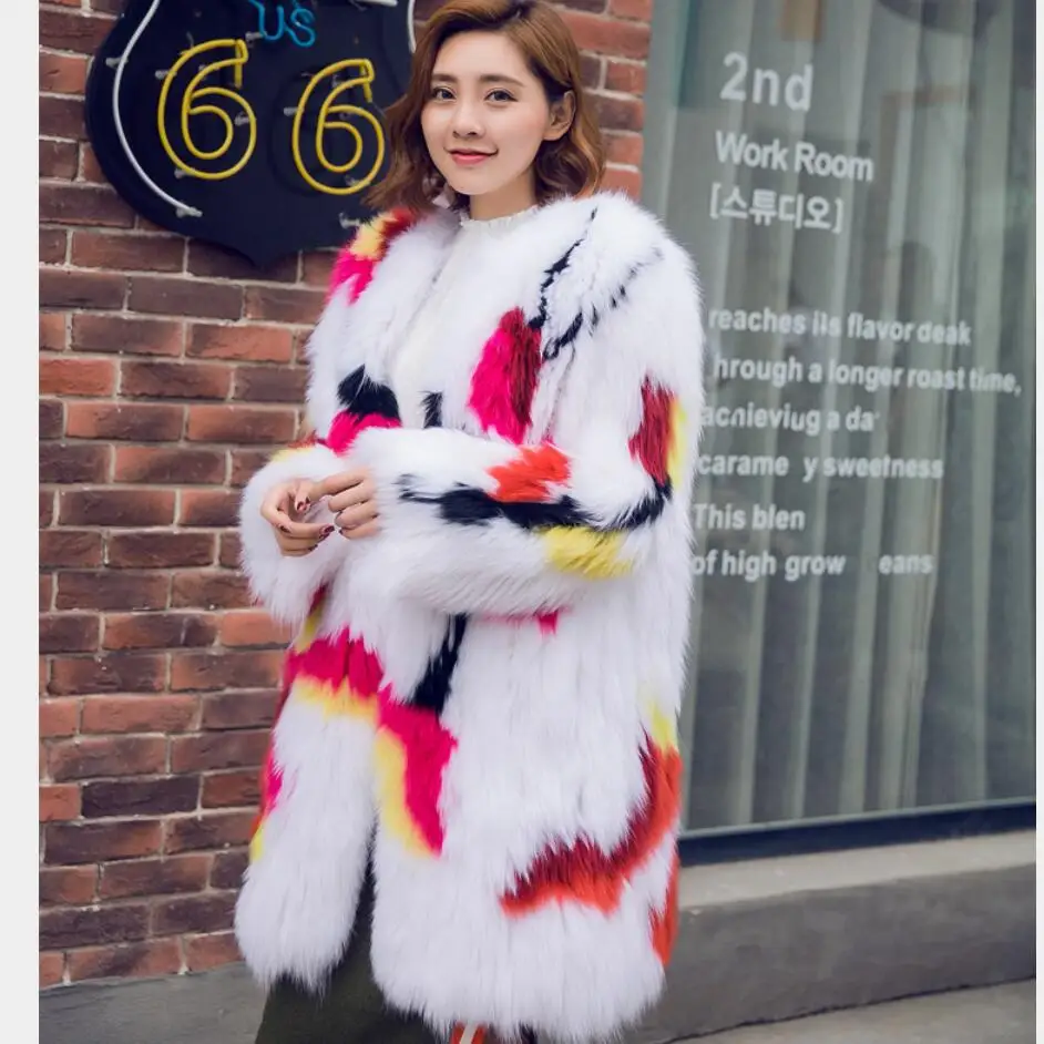 2018 fashion style windmill motivo decorativo cappotto di volpe volpe stile popolare cappotti di pelliccia per le donne cappotto invernale in pelliccia di volpe stile designer