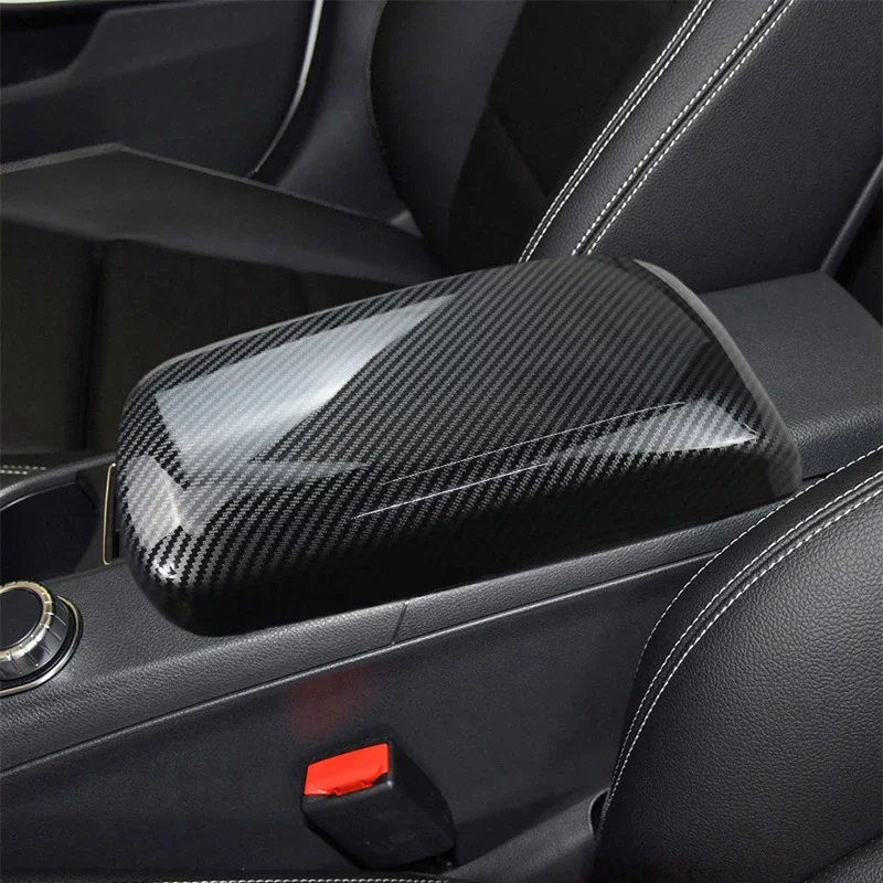 

Carbon fiber Car Center Console Tidying Armrest Box Panel Cover Stickers For Mercedes Benz A B GLA CLA Class W176 X156 C117 W246