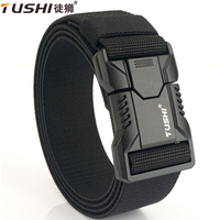 TUSHI Genuine Tactical Belt Aluminum Alloy Buckle Quick Release Elastic Belt Casual Workwear Training Belt Men's Pants Belt