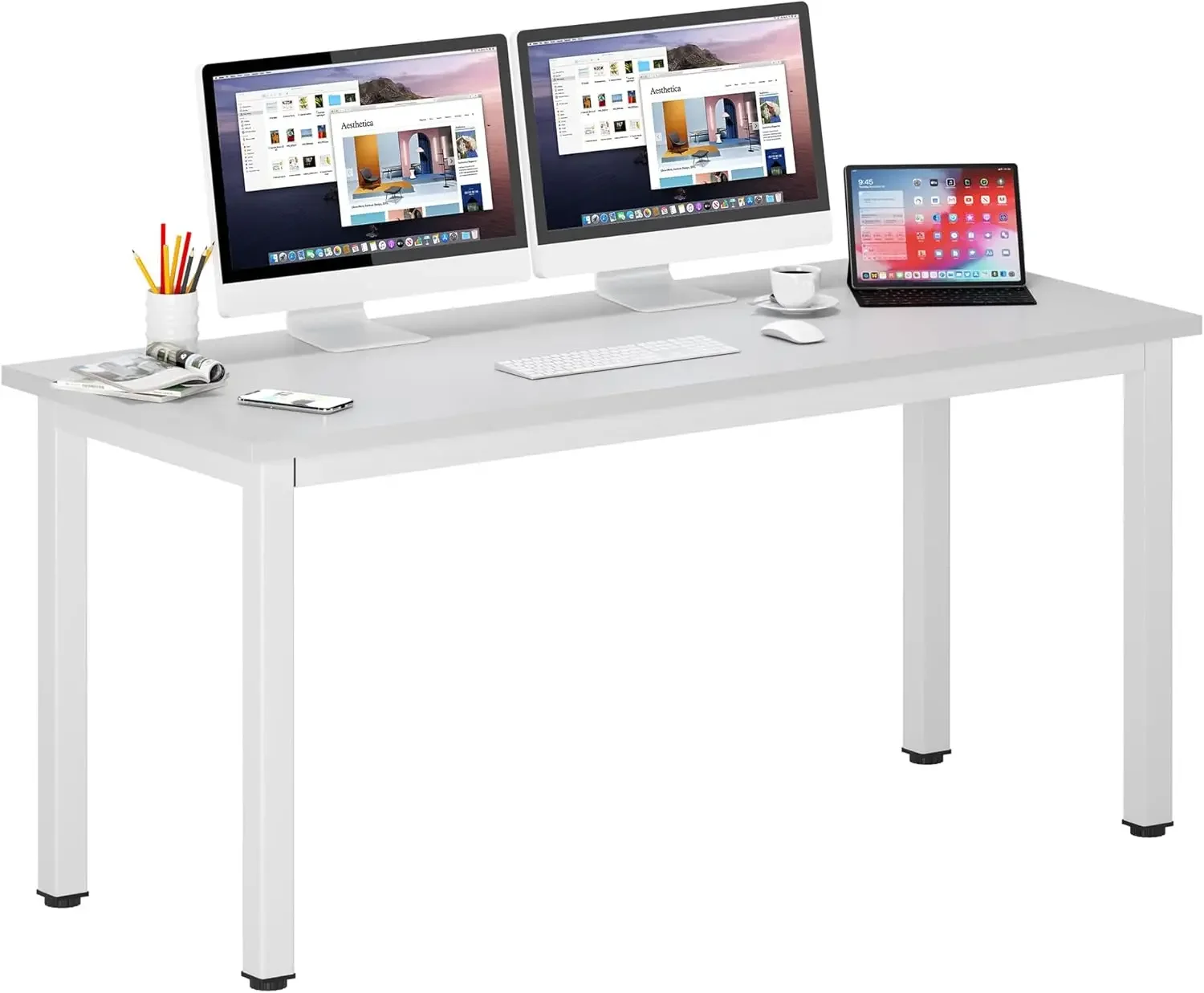 63 inches X-Large Computer Desk, Composite Wood Board School Desk, Decent and Steady Home Office Desk/Workstation/Tabl