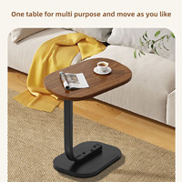 Side Table Side Table Living Room Sofa Balcony Couch End C Shaped Oval Movable for Small Spaces