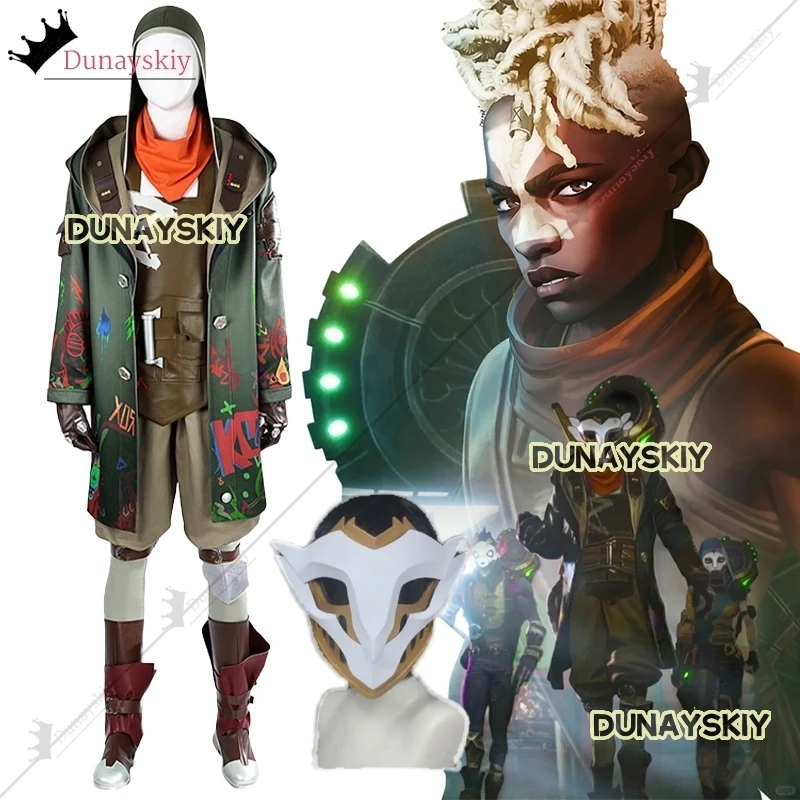 Arcane Ekko Cosplay Costume The Boy Who Shattered Time Game Uniform Game Mask Shoe Outfits Halloween Carnival Suit For Man