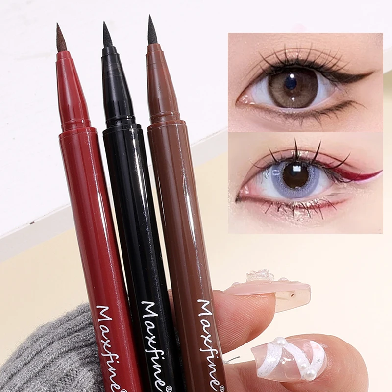 Ultra Fine Liquid Eyeliner Pencil Lying Silkworm Waterproof Smudge-proof Quick Drying Long Lasting Smooth Eyeliner Eyes Makeup