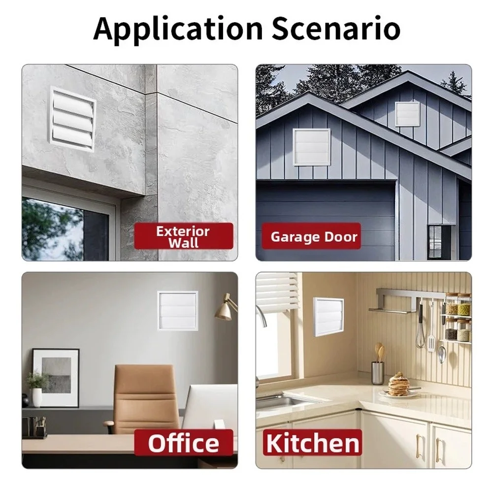 Vent Grille Cover For Garage Wall Attic Exhaust=,Rainproof Air Vent With Insect= Screen,Louvered Ventilator For Home Improvement