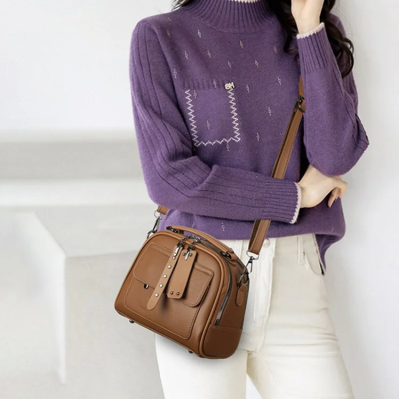 

Модная женская большая сумка из тонкой кожи с известным дизайнером, в стиле повседневного винтажного образа ​