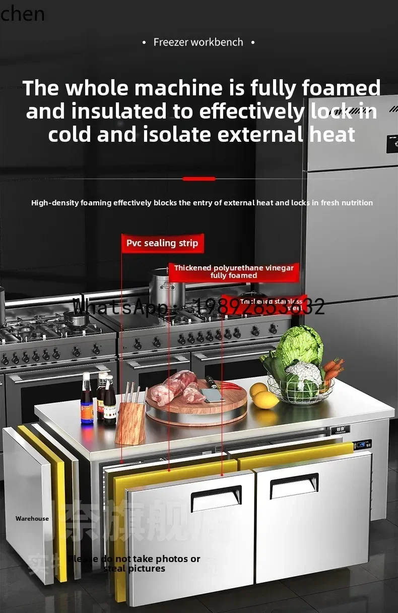 

BX refrigerated workbench freezer frozen stainless steel refrigerator flat freezer refrigeration console kitchen