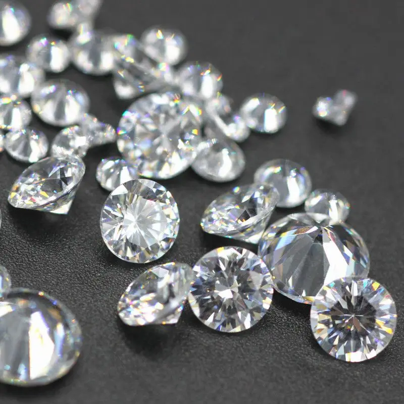 الزركون الأحجار الكريمة حجم صغير 0.7 ~ 2.5 مللي متر 10 قطعة ~ 10000 قطعة الخرز الأبيض مكعب زركونيا الأحجار الجولة بريليانت قطع مجوهرات فضفاضة