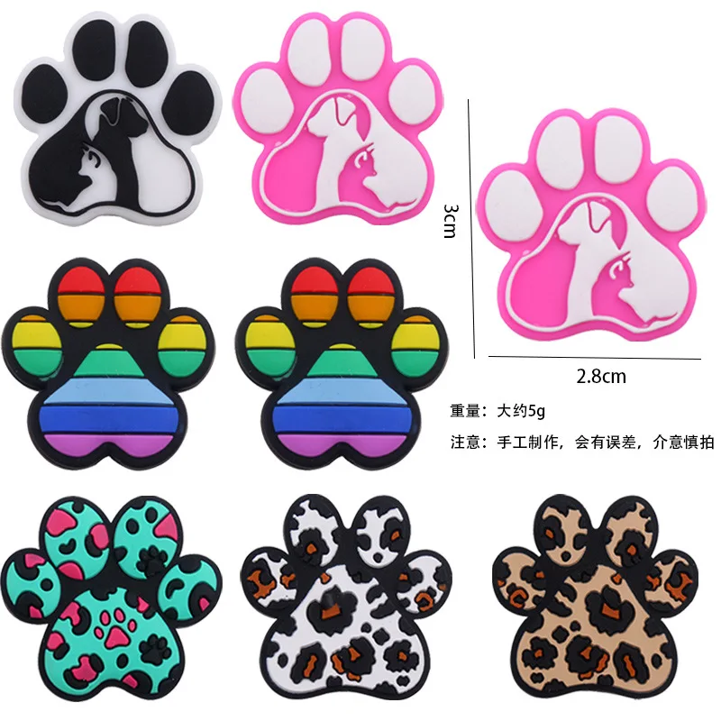 ABCPICK 3pc Silicone Bead Food Grade Cartoon Dog Claw Silicone Focal Beads DIY Pacifier Chain Beads Bracelet Jewelry Accessories