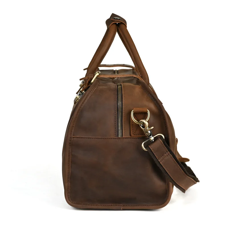 LD-1036 Men's bag, retro crazy horse leather travel bag, casual real cowhide single shoulder crossbody handbag